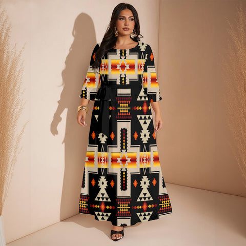 GB-NAT00062-01 Native American Women Maxi Dress Plus Size