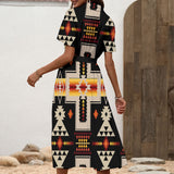 GB-NAT00062-01 Native American Women Shirt Dress with Waist Tie