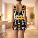 GB-NAT00062-01 Native American Women Sleeveless Bodysuit Dress