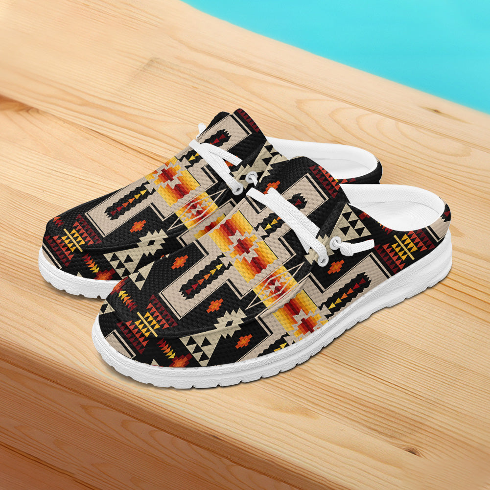 GB-NAT00062-01 Pattern Native American Mesh Dude Shoes