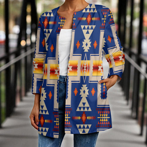 GB-NAT00062-04 Native American Women Faux Sweater Cardigan