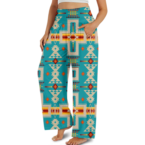 GB-NAT00062-05 Design Native Native Ameriacan  Women's Wide Leg Pants