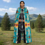 GB-NAT00062-05 Native American AOP Unisex Hooded Cloak for Kids and Adults
