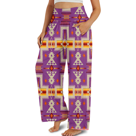 GB-NAT00062-07 Design Native Native Ameriacan  Women's Wide Leg Pants