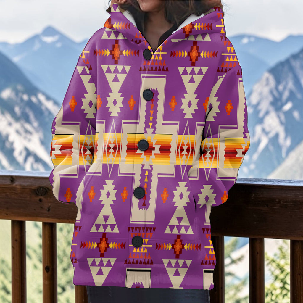 GB-NAT00062-07 Native American Women Knitted Hooded Jacket