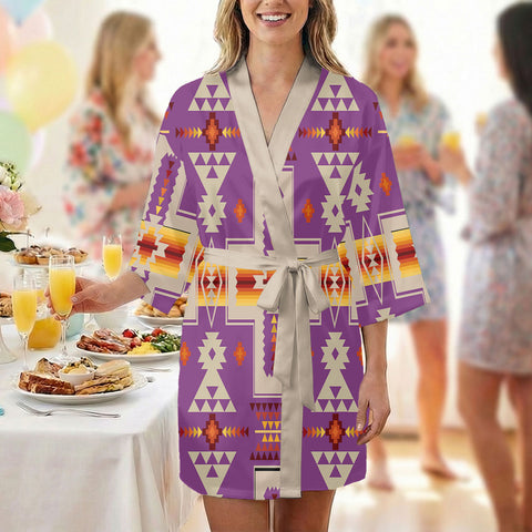 GB-NAT00062-07 Native American Women Satin Wedding Robe