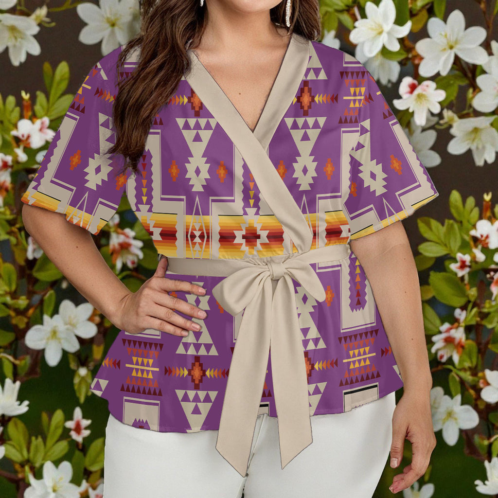 GB-NAT00062-07 Native American Women Wrap Blouse