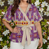GB-NAT00062-07 Native American Women Wrap Blouse