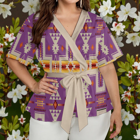 GB-NAT00062-07 Native American Women Wrap Blouse