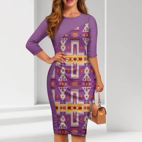 GB-NAT00062-07 Pattern Native American Women's Tight Dress