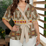 GB-NAT00062-10 Native American Women Wrap Blouse