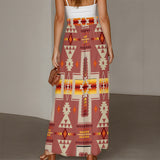 GB-NAT00062-11 Native American Women Ruffled Wide-Leg Pants
