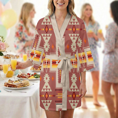 GB-NAT00062-11 Native American Women Satin Wedding Robe
