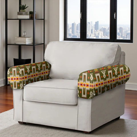 GB-NAT00062-12 Native American 2PCS Sofa Armrest Covers with Buttons