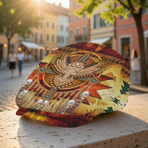 GB-NAT00068C Owl Dreamcatcher Native American Jeff Cap
