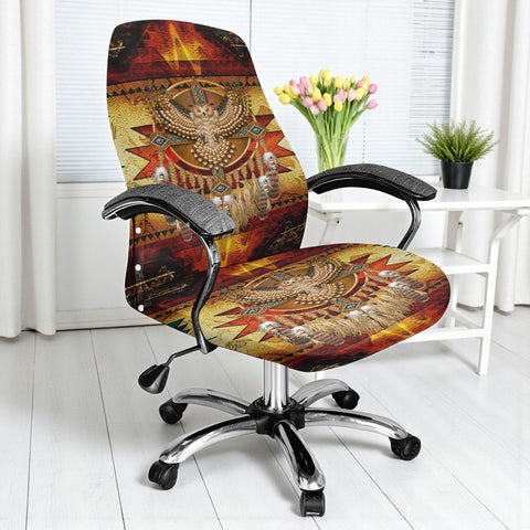 GB-NAT00068C Owl Native American All-in-one Office Chair Cover
