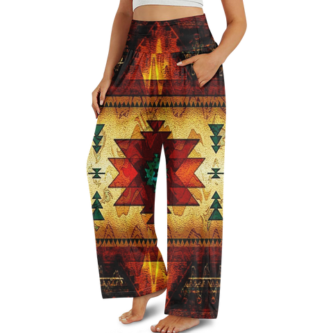 GB-NAT00068 Design Native Ameriacan  Women's Wide Leg Pants