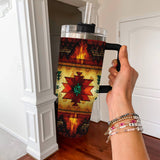 GB-NAT00068 United Tribes Brown Native American Hanlde Tumbler 40oz