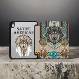 GB-NAT00069B Mandala Wolf Native American Y-fold Tablet Cases
