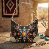 GB-NAT00070 Native American PU Leather Chain Shoulder Bag