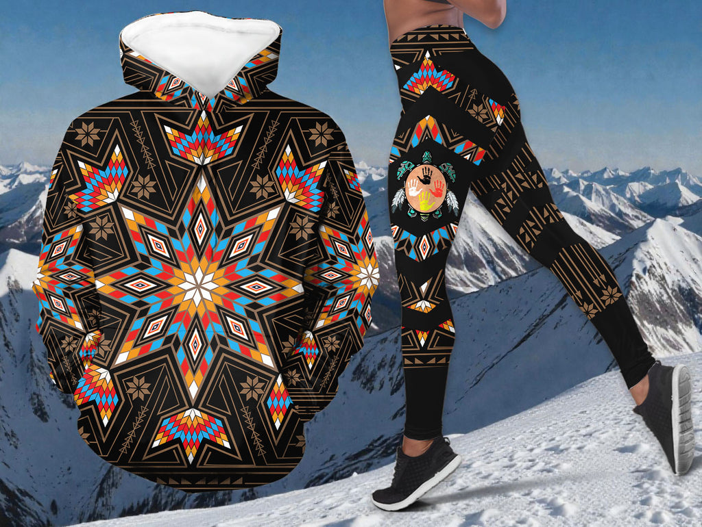 GB-NAT00070 Turtle Native American Hoodie Leggings Set