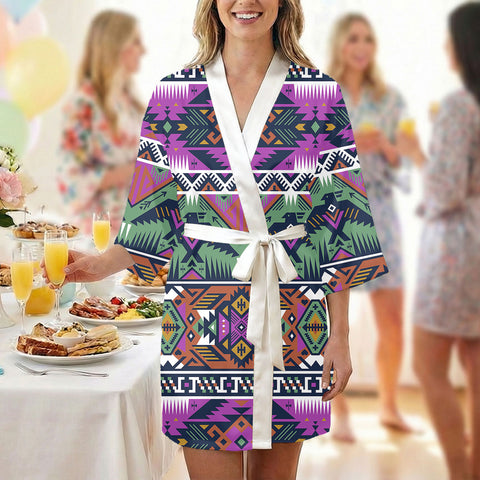 GB-NAT00071-02 Native American Women Satin Wedding Robe