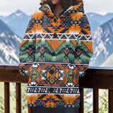 GB-NAT00071-03 Native American Women Knitted Hooded Jacket