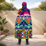 GB-NAT00071 Native American AOP Unisex Hooded Cloak for Kids and Adults