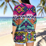 GB-NAT00071 Thunderbird Native American Women's Long-Sleeved Shirt