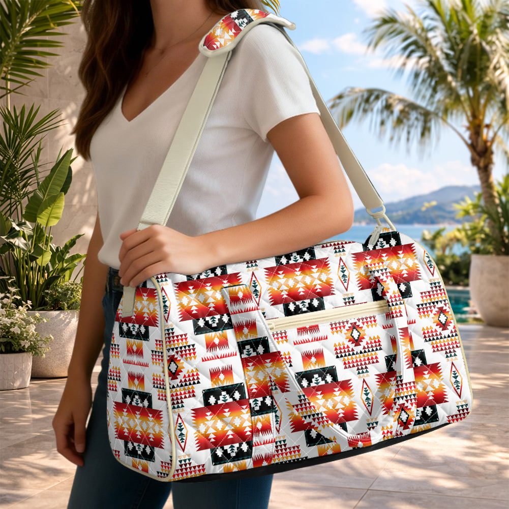 GB-NAT00075 Native American Quilted Travel Bag with Adjustable Strap
