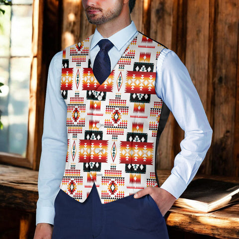 GB-NAT00075 Native American Suit Vest Jacket Print One Side Front