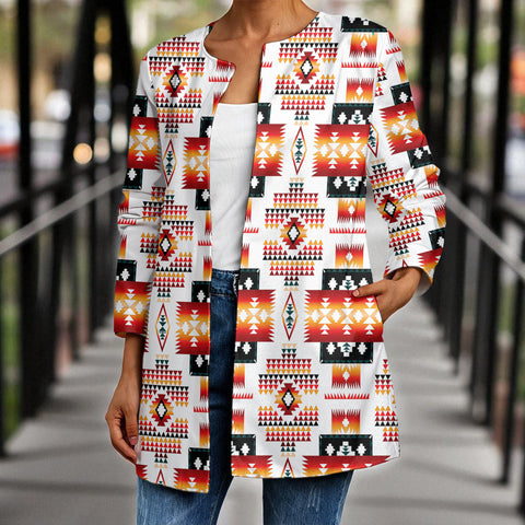 GB-NAT00075 Native American Women Faux Sweater Cardigan