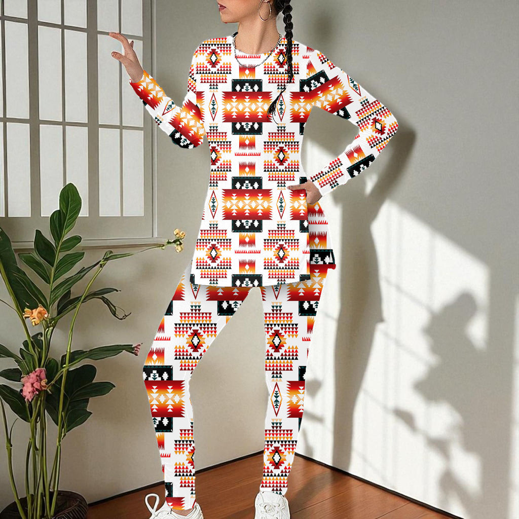 GB-NAT00075 Native American Women Side Split T-shirt Set