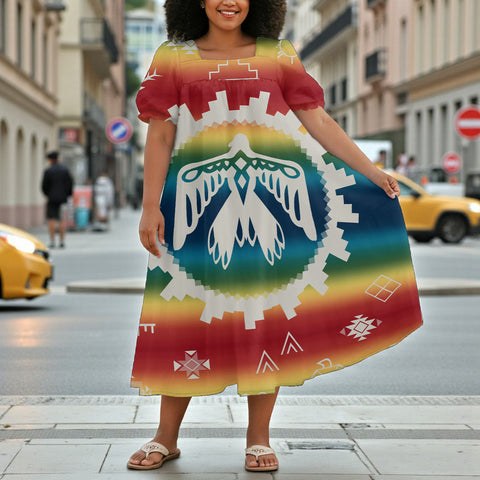 GB-NAT00077 Native American Puff Sleeve Straight Skirt