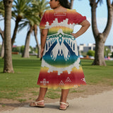 GB-NAT00077 Native American Puff Sleeve Straight Skirt