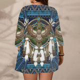 GB-NAT00083-02 Owl Native American Beach Kimono