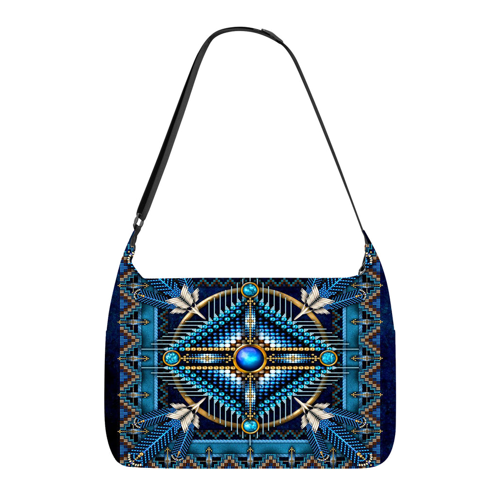 GB-NAT00083 Naumaddic Arts Blue  Native American Messenger Bag