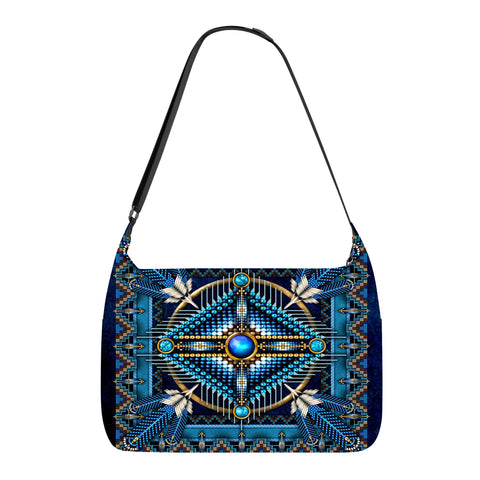 GB-NAT00083 Naumaddic Arts Blue  Native American Messenger Bag