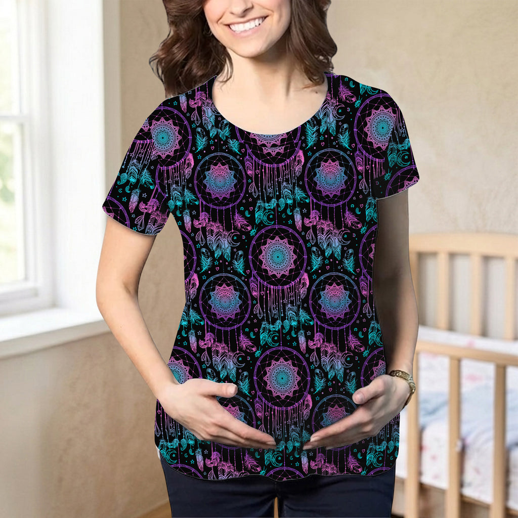 GB-NAT00088 Dreamcatcher Native American Maternity T-shirt