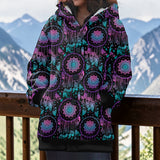GB-NAT00088 Dreamcatcher Native American Women Knitted Hooded Jacket