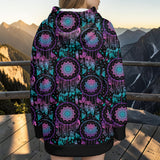 GB-NAT00088 Dreamcatcher Native American Women Knitted Hooded Jacket