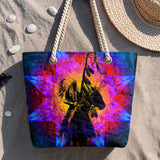 GB-NAT00097 Chief Native American Quilted Beach Bag