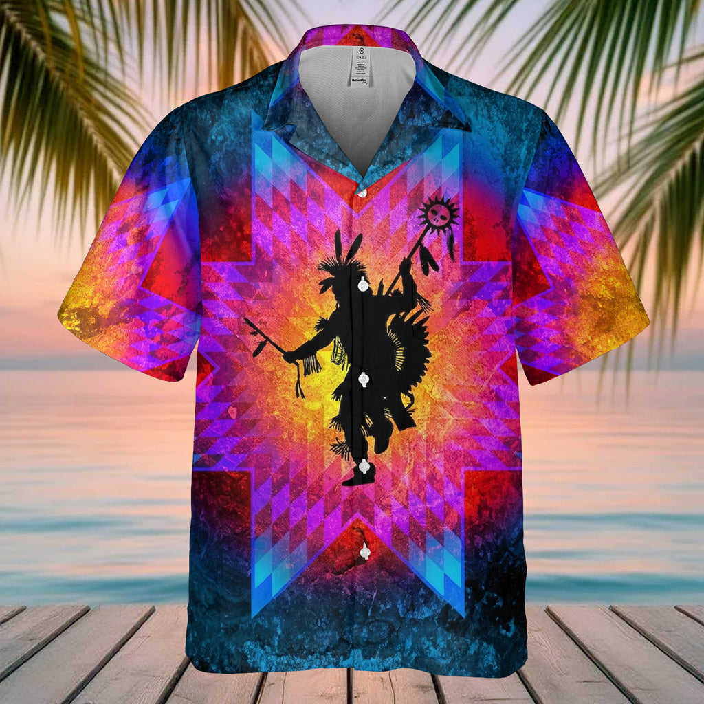 GB-NAT00097v2 Powwow Dancing Native American Hawaiian Shirt 3D