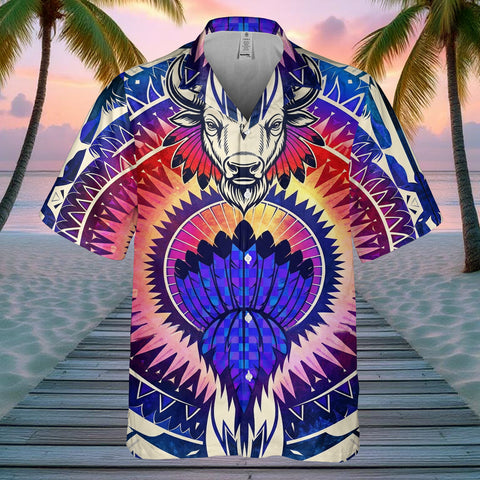 GB-NAT00097v4 Bison Native American Hawaiian Shirt 3D