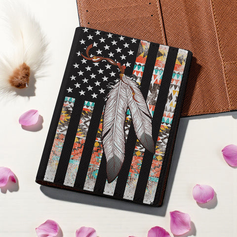 GB-NAT00108 Native American Leather Passport Wallet