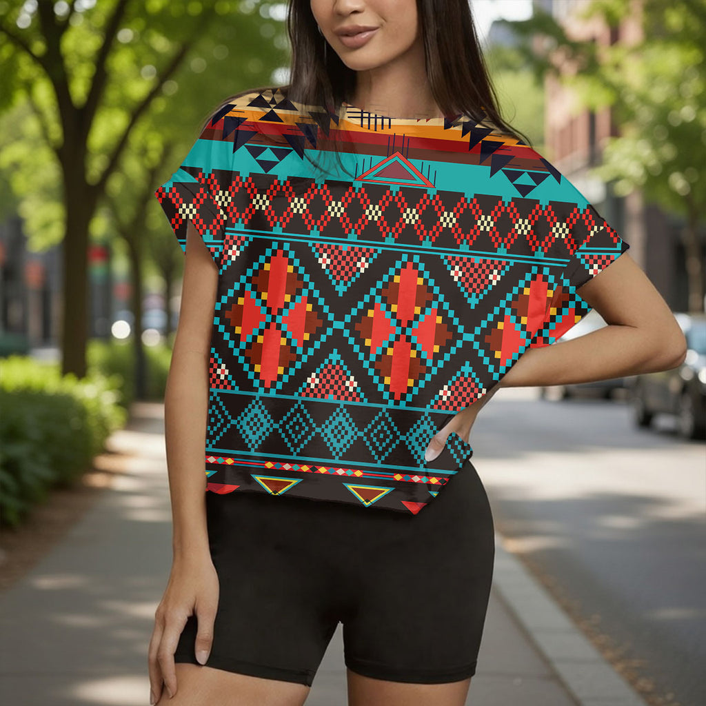 GB-NAT00112 Native American Women Open-Back Crossover Workout Tee
