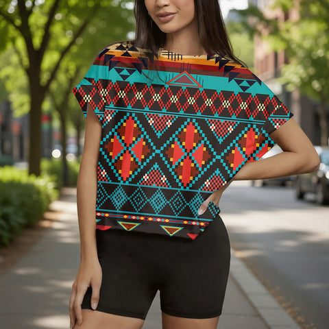 GB-NAT00112 Native American Women Open-Back Crossover Workout Tee