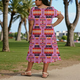 GB-NAT00124 Native American Puff Sleeve Straight Skirt