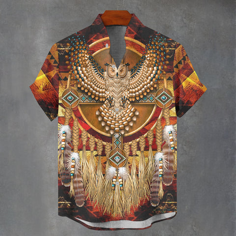 GB-NAT00128 Native American Men Stand Collar Shirt