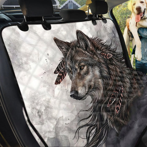 GB-NAT00143v2 Wolf Native American Pet Seat Cover